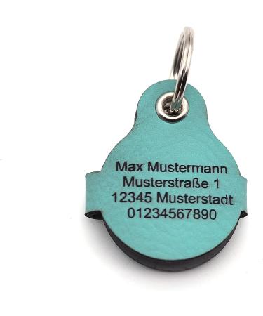 Copter Farm Dog Collars | Engraved Art Leather & Real Leather | Custom Dog ID Tags | Turquoise & Pear Colors - Buy Online on SooperMarket.com