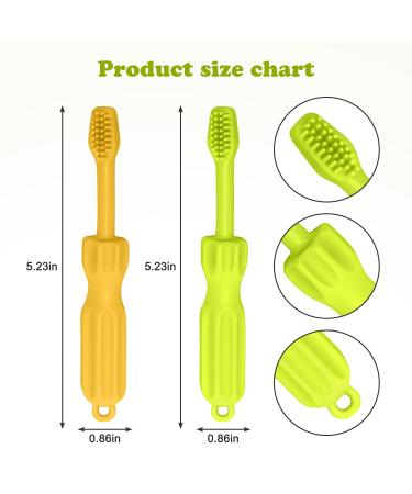 CLdy Baby Biting Toys - BPA-Free Silicone Teething Rings & Toothbrushes for Babies 3+ Months - Stimulate & Massage Gums (Yellow-Green 2 Pieces) - Buy Online on SooperMarket.com