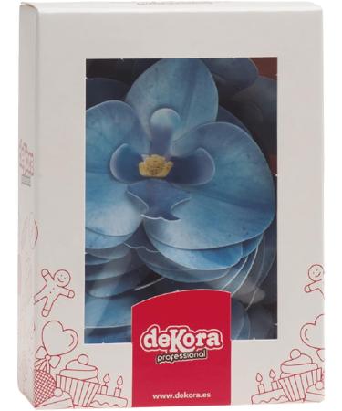 Dekora - Edible Orchid Flower For Cake Decoration 7.5-8.5 cm Blue Color - 10 Flowers 126151 - Buy Online on SooperMarket.com