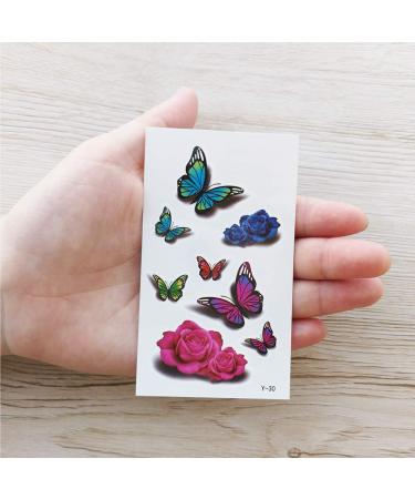 Yesallwas Butterfly Temporary Tattoos for Women - 30 Sheets | Waterproof 3D Fake Tattoos Stickers | Long Lasting and Stylish Butterfly Designs - Buy Online on SooperMarket.com