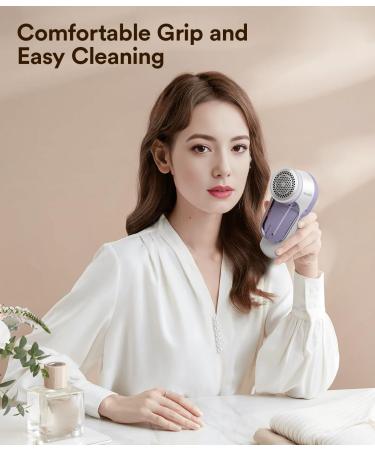 Rechargeable Fabric Shaver - Electric Lint Remover with 6-Leaf Blades for Clothes & Furniture - Purple Couch Pilling Remover - Buy Online on SooperMarket.com