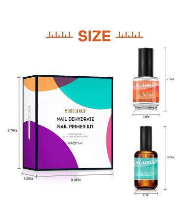 Modelones Gel Nail Polish Matte Top Coat, Base Coat Set with Primer & Dehydrator - Buy Online on SooperMarket.com