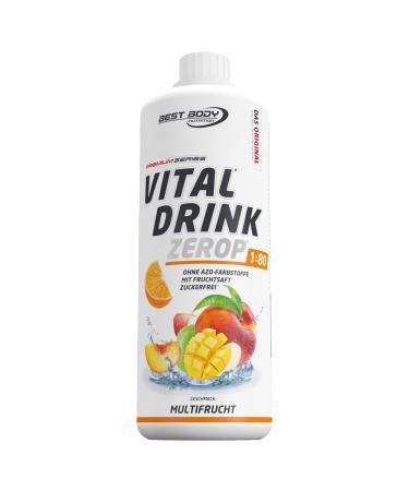 Best Body Nutrition Vital Drink Zerop - Multi -fruit original beverage concentrate - Sirup - Sugar -free 1:80 results in 80 liters of finished drink 1l 1 l (1 Pack) Multi -fruit 1 L (1 Pack)
