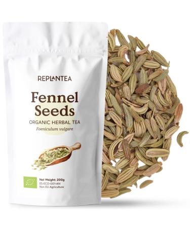 Fennel Seeds Organic 200g (100 Cups) | Organic Fennel Tea Herbal Tea and Digestive Tea REPLANTEA