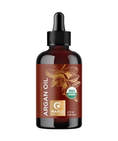 Certified Organic Argan Oil of Morocco - Organic Argan Oil for Hair Skin and Nails Cold Pressed and Unrefined - Organic Argan Oil for Face and Body Care and Organic Hair Oil for Dry Damaged Hair