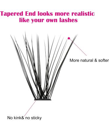Fadlash 14mm D Curl Cluster Eyelash Extensions - 30 Root Individual Lashes, 0.07mm Thickness - Buy Online on SooperMarket.com