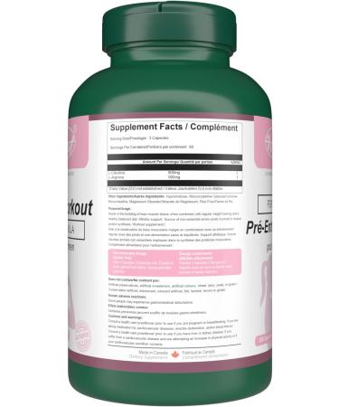 VORST Pre Workout Formula for Women | Nitric Oxide Supplement | Powder Pills | 180 Vegan Capsules 180 count (Pack of 1) - Buy Online on SooperMarket.com