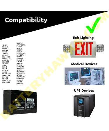 Buy 6V 12AH SLA Sealed Lead Acid Battery - F1 Terminal for Exit Sign Emergency Light Solar UPS | High-Quality Battery Online - Buy Online on SooperMarket.com