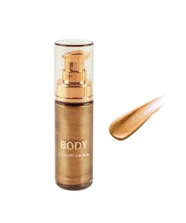 Body Luminizer Shimmer Oil Liquid Highlighter Makeup Body Glow Shimmer Lotion Radiance All In One Makeup Waterproof Moisturizing Shimmer Body Oil- Glistening Bronze 103Glistening Bronze