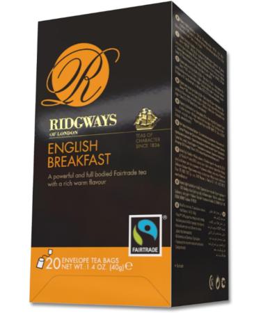Ridgways English Breakfast Enveloped Tea Bags | 20 Bags Per Pack | 2 Pack - Buy Online on SooperMarket.com