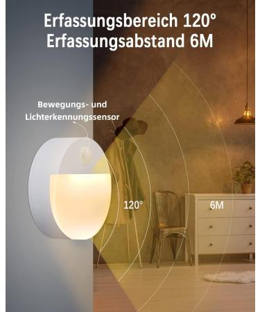 Flowood Night Light with Motion Detector - 4 LED Stair Lights for Kids' Rooms Hallways Bedrooms Kitchen & Cabinets - Battery Operated Warm White T031-W4 - Buy Online on SooperMarket.com