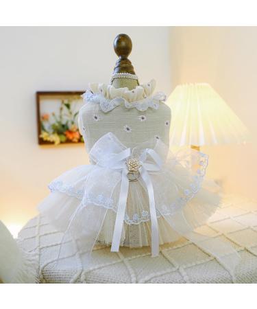 BT Bear Smally Dog & Cat Princess Tutu Dress - Lace Wedding Outfit for Small Pets - Size M Apricots - Buy Online on SooperMarket.com