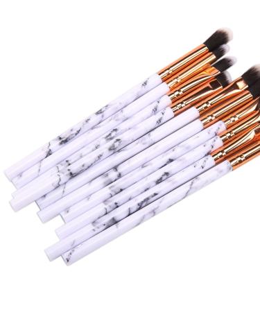 Jootuepo 10pcs Brazen Marble Makeup Brush Set - Soft Hair Eyeshadow Eyebrow & Eyeliner Brushes for Flawless Eye Makeup - Buy Online on SooperMarket.com