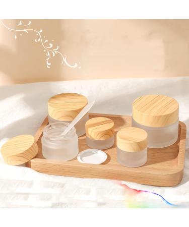 Zeoabsy 12-Pack Empty 5ml Matte Transparent Glass Cream Cans with Screw Lid - Ideal for Gels & Creams Perfect for Cosmetics - Buy Online on SooperMarket.com