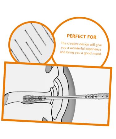 6pcs Stainless Steel Spring Earwax Cleaner Tool Set - Ear Pick, Earwax Catcher, Digger, Spiral Remover, Scoop - Buy Online on SooperMarket.com