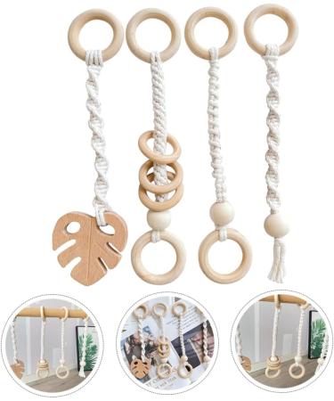 Zerodeko 4pcs Wood Hanging Newborn Ornament Set - Room Decor, Gifts, Rattle, Crinkle, Gym Pendants - Buy Online on SooperMarket.com