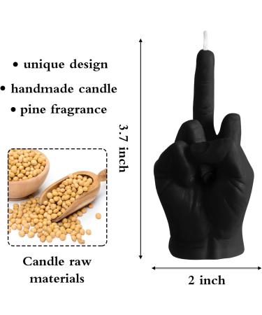 GroBro7 Middle Finger Candle - Danish Pastel Fragrance Natural Soy Wax & Pine Incense Sticks | Unique Aromatherapy Room Decoration & Gift for Desk Parties & Housewarming (Black) - Buy Online on SooperMarket.com