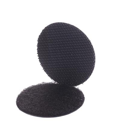 Round 1-1/2 Inch Sticky Back Hook and Loop Fasteners Coins Black Nylon Self Adhesive Dots for Home School Office (12 Pairs) Black diameter 1-1/2 inch
