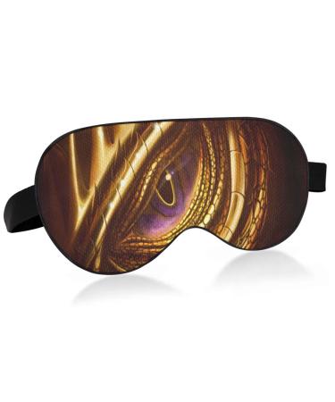 Haskirky Light Blocking Eye Mask Breathable and Adjustable Adult Men and Women Travel on Business Trips Yoga Meditation Light Smooth Comfortable Eye Mask Office Deep Sleep Goodies Golden Dragon Eye