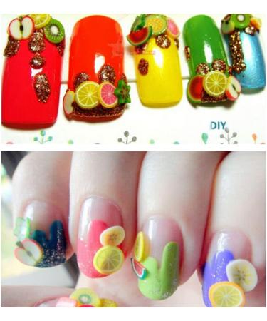 Mini 3D Fruit Slices Nail Art Decoration - Cute Fresh Fruit Clay Rods for Multi Usage - 12 Patterns - Buy Online on SooperMarket.com
