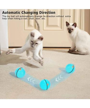 WWVVPET Interactive Cat Toy Ball with LED Light - 360 Self-Rotating USB Rechargeable | Fun Hunting Instinct Stimulation for Cats - Buy Online on SooperMarket.com