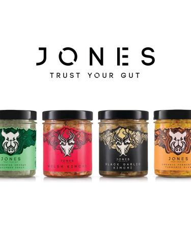 Jones Trust Your Gut Welsh Black Garlic Kimchi (2 x 370g) Raw & Unpasteurised Naturally-Fermented Kimchi with Good Gut Bacteria - Buy Online on SooperMarket.com