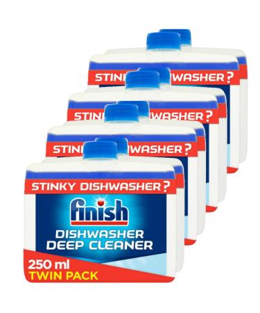 4 x Finish Dishwasher Cleaner Original Twin Pack Removes Grease And Limescale 250ml Bulk Buy (Total 8 x 250ml)