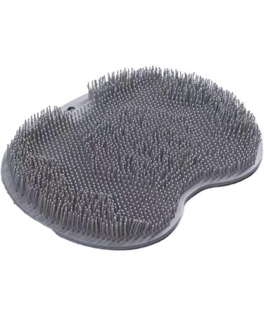WALULAN Silicone Bath Body Brush Foot Back Massage Pad Grey | Exfoliating Non-Slip Bath Pad with Suction Cup - Buy Online on SooperMarket.com