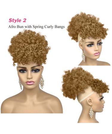 Afro Puff Drawstring Ponytail with Bangs - Kinky Curly Pineapple Hair for Black Women - 3 Piece Set (27#) - Buy Online on SooperMarket.com