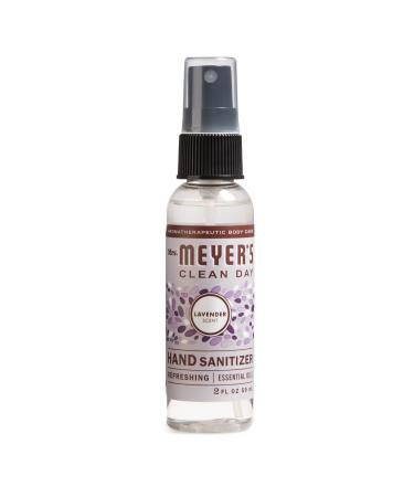 Mrs. Meyer's Antibacterial Hand Sanitizer Spray  Travel Size  Removes 99.9% of Bacteria  Lavender  2 oz