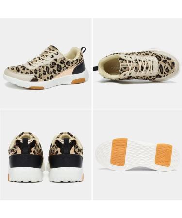 OrthoComfoot Women's Walking Shoes - Arch Support Fashion Sneakers for Plantar Fasciitis Relief - Size 9.5-10 W2 Leopard - Buy Online on SooperMarket.com