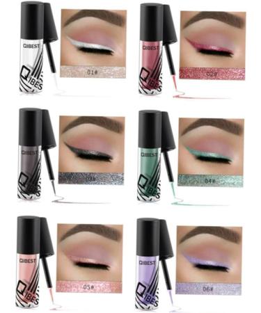 Angoily 6pcs Eyeshadow Glitter Liquid Eyeliner Sparkling Liquid Eyeliner Shadow Shiny Metal - Buy Online on SooperMarket.com