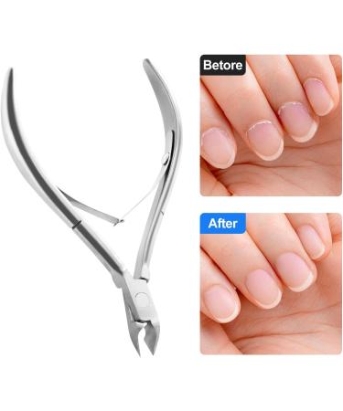 Velodios Cuticle Trimmer and Cuticle Cutter Extremely Sharp Cuticle Nippers Professional Stainless Steel Cuticle Remover Perfect Nail Care Tool for Home/Spa/Salon Manicures - Silver - Buy Online on SooperMarket.com