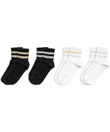 RAFRAY Glitter Sports Socks Gift Box - Premium Cotton Sneaker Socks for Size 36-40 - 4 Pairs - Buy Online on SooperMarket.com
