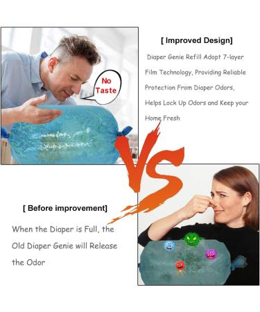 Diaper Pail Refill Bags - Enhanced Odor Control Diaper Refills (8 Pack) - Buy Online on SooperMarket.com
