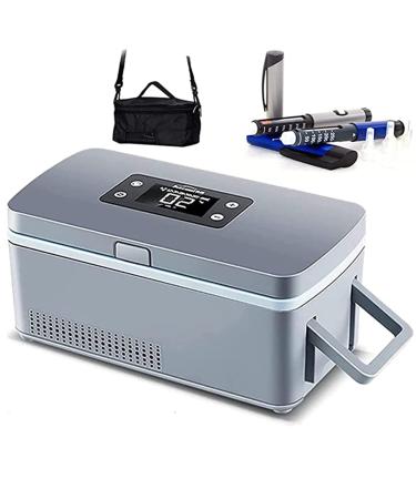 Insulin Cooler Case Mini Medicine Refrigerator Portable Insulin Cooler Travel Case 0-18 Constant Temperature Reefer for Car Travel Home 220V-Battery*2 Battery*2 220V