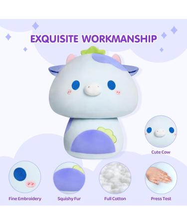Mewaii 14'' Soft Painted Blueberry Cow Mushroom Pillow Stuffed Animal Plush - Cuddly Kids Plushie Toy 14 Inch - Buy Online on SooperMarket.com