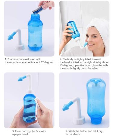 Retail Box 300ml Neti Pot Nasal Wash Nose Cleaner Bottle Irrigator Sinus Rinse for Child/Adult - Buy Online on SooperMarket.com