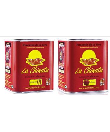 La Chinata Pimenton D.O.P. Smoked Paprika Sweet & HOT 2x70g Tins - Premium Quality - Buy Online on SooperMarket.com