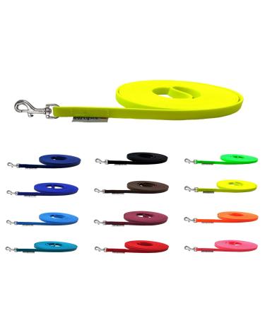 Tow leash biothane dog leash small dogs 9mm 3m / 10m / 15m dog linen biothane (1.30m without hand loop neon yellow) 1.30 m without hand loop neon yellow