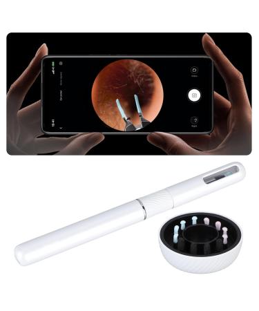Smart Visible Ear Cleaner with 360 Degree Wide Angle 3.2mm Lens, LED Light, 10MP HD Camera, and 6 Gyroscopes for Effective Earwax Removal - White - Buy Online on SooperMarket.com