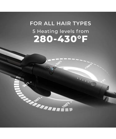 TYMO ROTA Automatic Curling Iron Wand 1.25 Inch - Ionic Rotating Hair Curler for Long Hair - Nano Titanium Barrel - 5 Adjustable Temps - Professional Hair Styling - Buy Online on SooperMarket.com