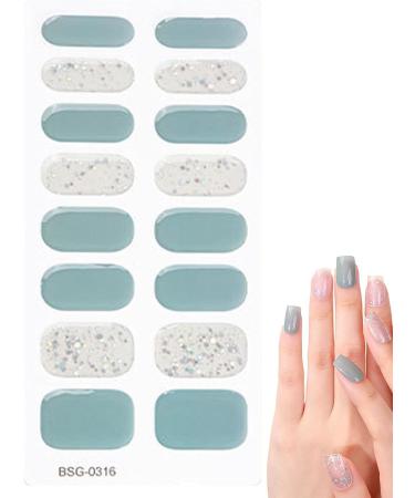 Semi Cured Gel Nail Stickers Set Natural Gloss Gel Nail Strips | Full Nail Wraps for Women Nails Art Fingernail Manicure Stickers Long Lasting Easy to Apply Adhesion - Buy Online on SooperMarket.com