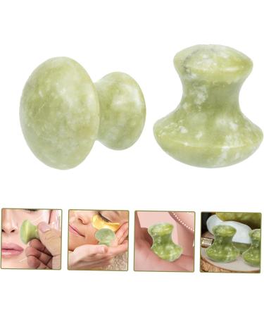 Mikinona 2pcs Neck Massager Tool Face Massager Eye Massager Eye Face Beauty Massagers Roller Rose Quartz Jade - Buy Online on SooperMarket.com