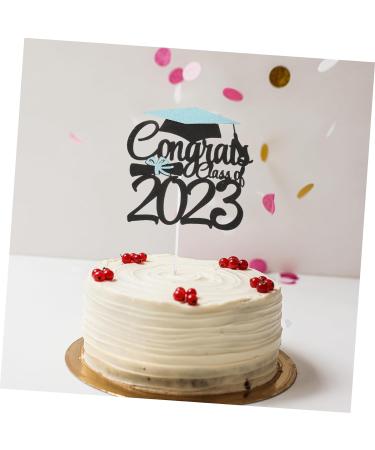 MAGICLULU 6pcs 2023 Graduation Cake Decorating Cake Letters Graduation Cake Decoration Congratulation Party Supplies Class a Customs Glitter Grad Cupcake Topper Make up Graduation Hat Blue 15x14.3cm - Buy Online on SooperMarket.com