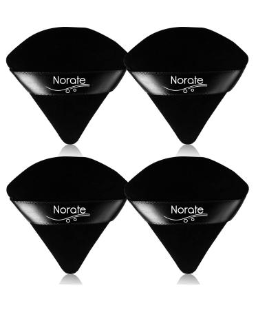 Triangle Powder Puff  Makeup Puff Velour Powder Puff  4 Pcs Soft Powder Puffs for Face and Body Powder Cosmetic Foundation Sponge for Undereye Setting Powder Puff Makeup Tool 4 Black