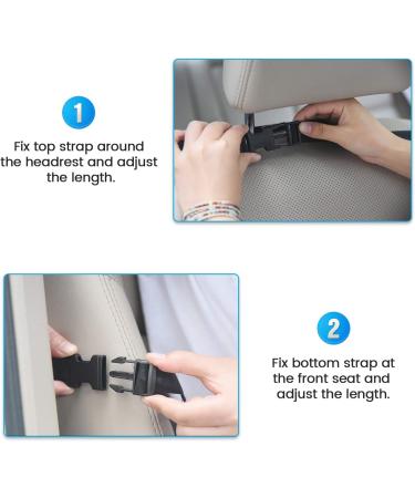 ACELIFE Car Seat Organizer for Kids - 2 Pack Backseat Protector with iPad Holder, Kick Mat, 9 Pockets - Black Car Accessories for Toddlers - Buy Online on SooperMarket.com