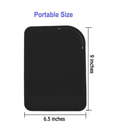 Heat Resistant Silicone Mat for Curling Irons & Flat Irons - 9x6.5 - Black - Buy Online on SooperMarket.com