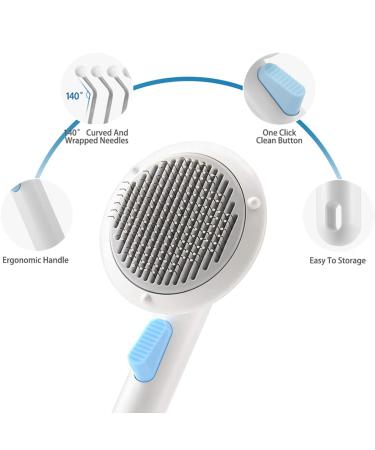 Self Cleaning Slicker Dog Brush for Shedding & Tangles - Ideal for Long & Short Haired Dogs & Cats - Grooming Tool for Indoor Pets - Buy Online on SooperMarket.com
