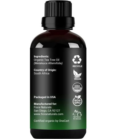 Fiora Naturals Tea Tree Essential Oil 1 oz - 100% Pure Organic Melaleuca Alternifolia for Face, Hair, Skin, Acne, Scalp, Foot, and Toenails - Buy Online on SooperMarket.com